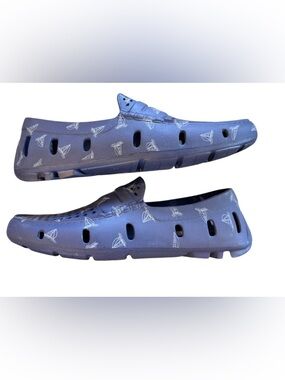 Club Room Men's Atlas Blue Slip-On Nautical Sail Print Loafers Drivers Size 8
